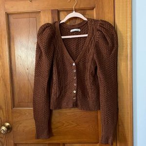 A&F Puff Sleeve Cable Cardigan🍂